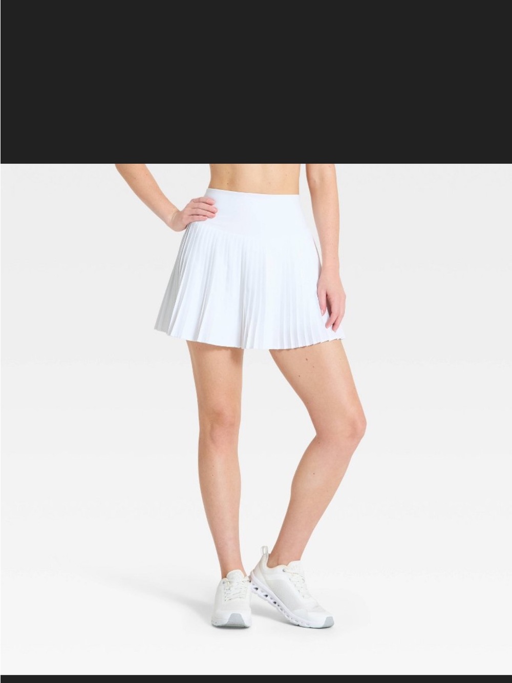 White Pleated Athletic Skort - Women's Tennis/Activewear